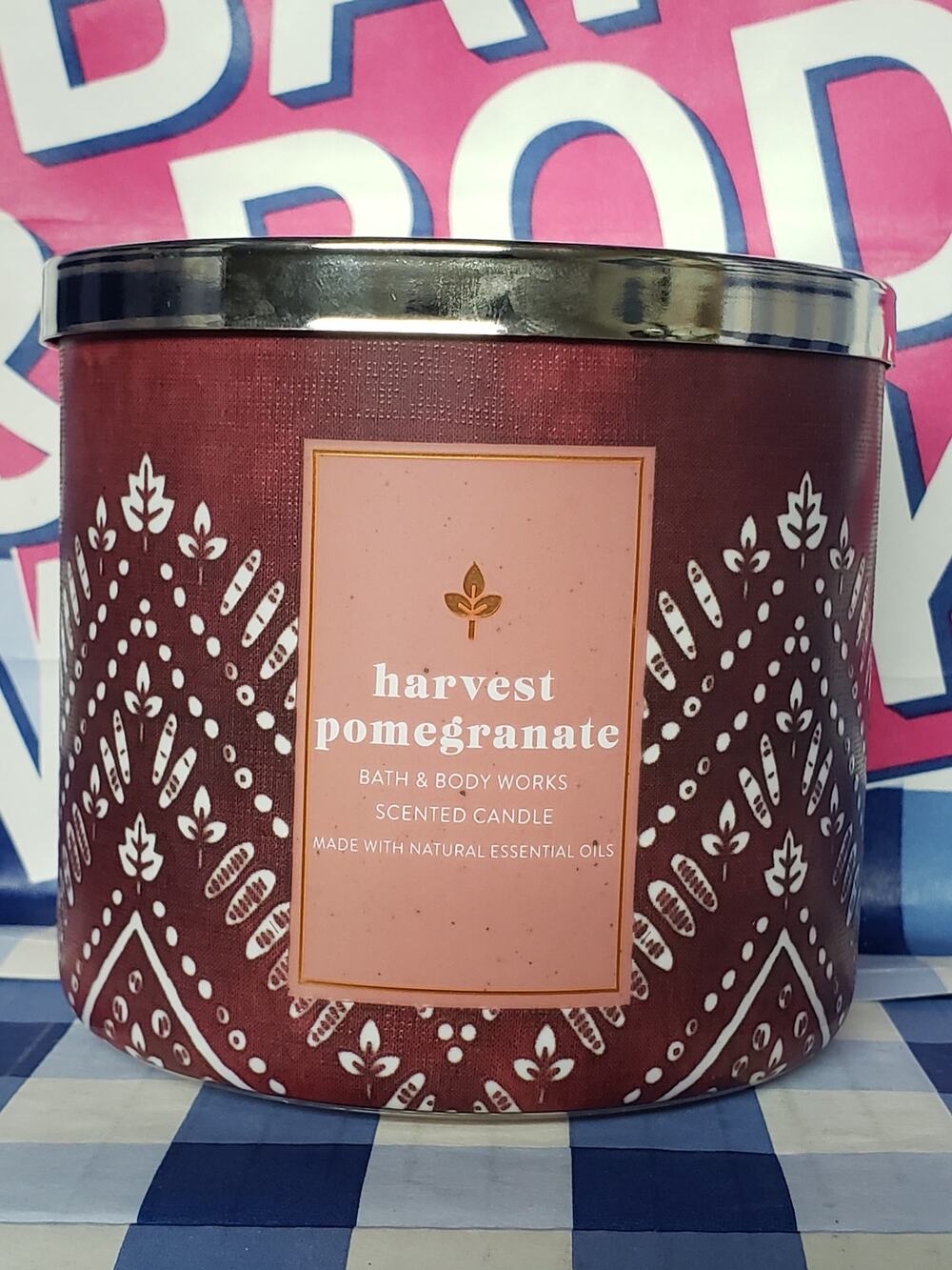 BBW Harvest Pomegranate Large 3 Wick Candle Home Fragrance Decor